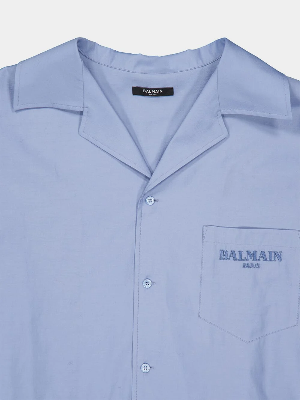 Blue Vintage Herringbone Poplin Shirt - Image 5