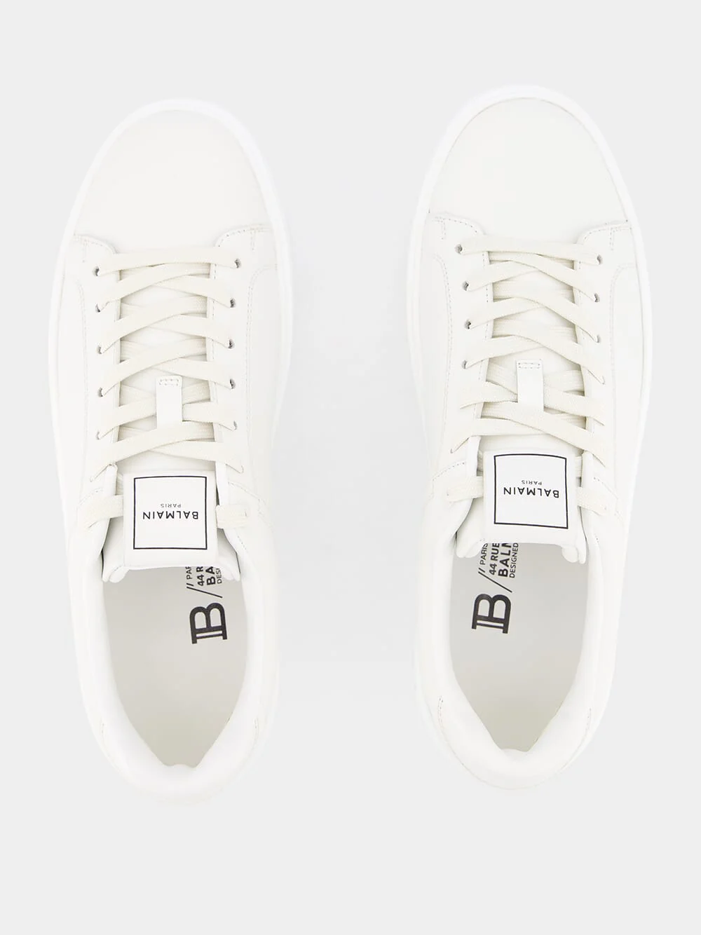 B-Court Monochrome Cream Leather Sneakers - Image 4