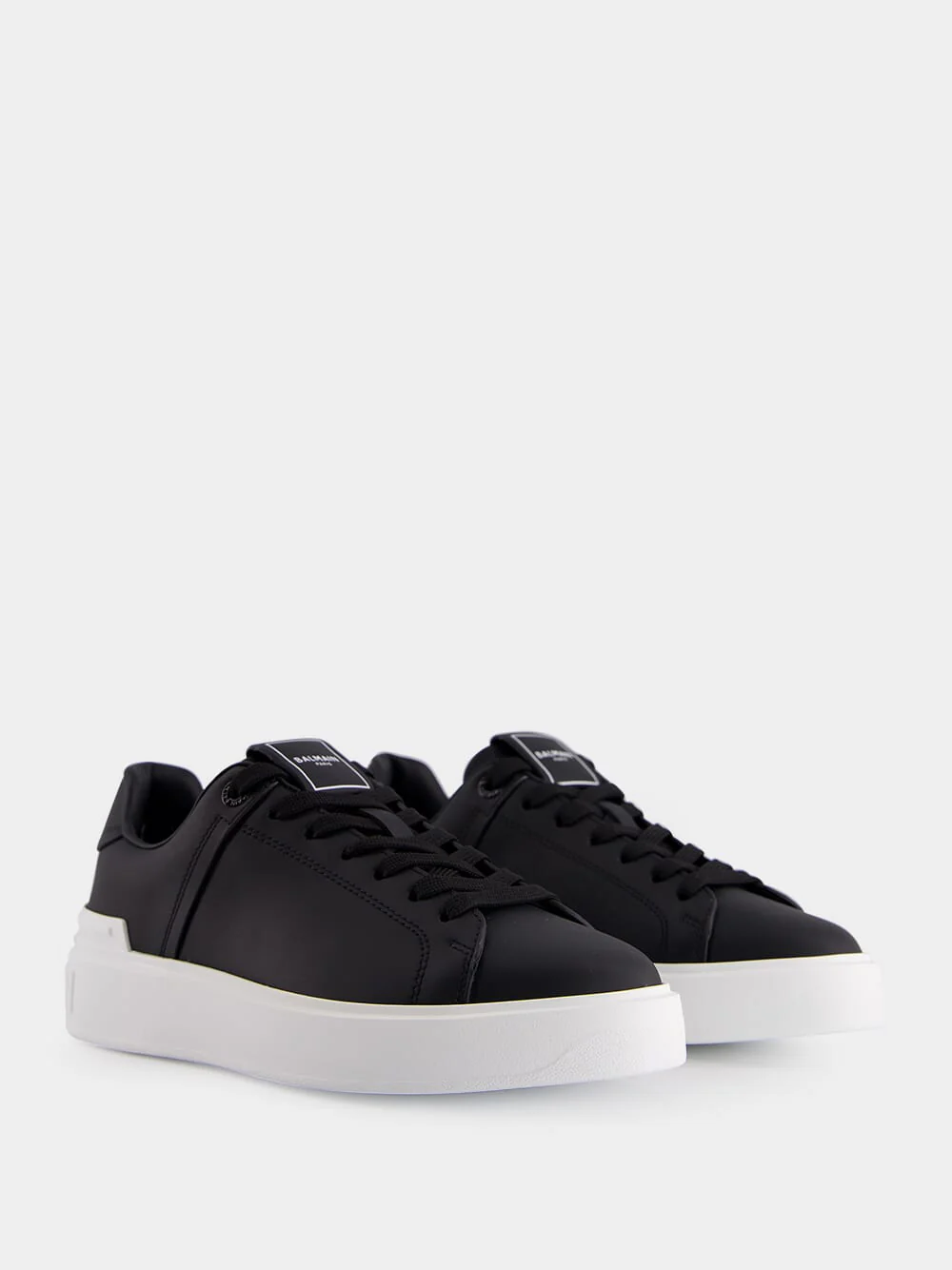 Black B-Court Calfskin Sneakers - Image 4