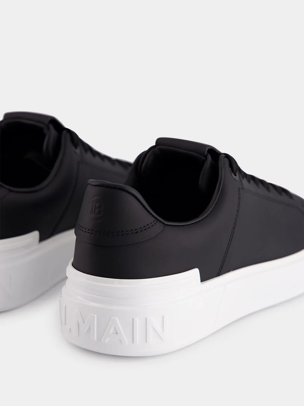 Black B-Court Calfskin Sneakers - Image 6