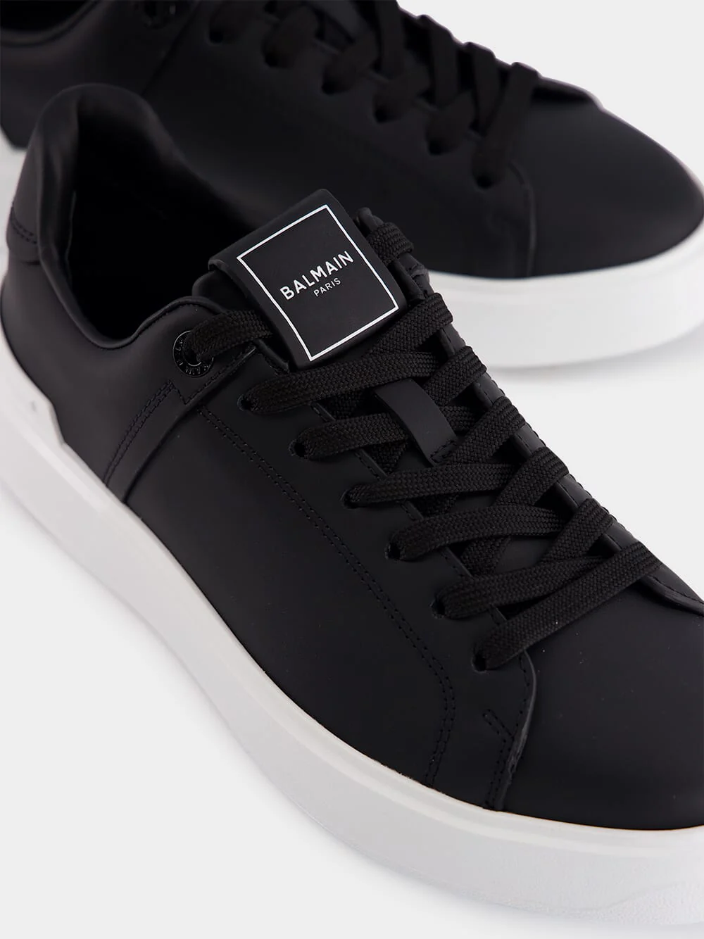 Black B-Court Calfskin Sneakers - Image 7