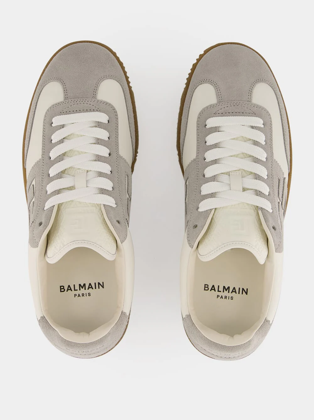 Light Grey Swan Leather Trainers - Image 4