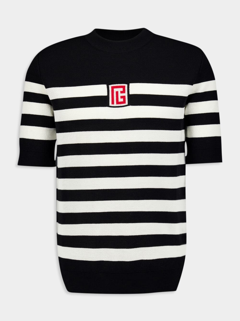 Striped Piqué Knit T-Shirt