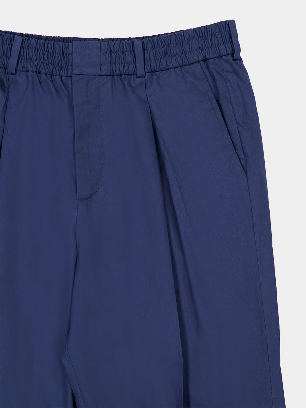 Blue Regular Fit Cotton Trousers - Image 3