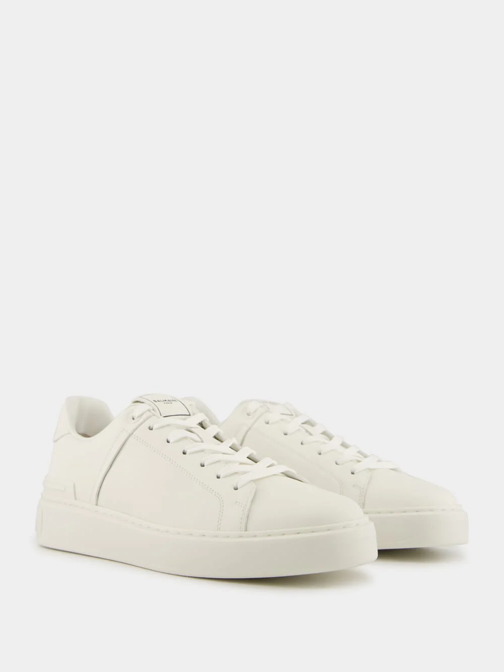 White B-Court Calfskin Trainers - Image 3