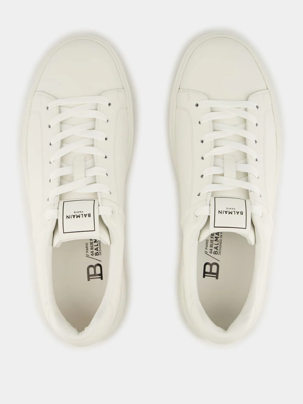 White B-Court Calfskin Trainers - Image 4