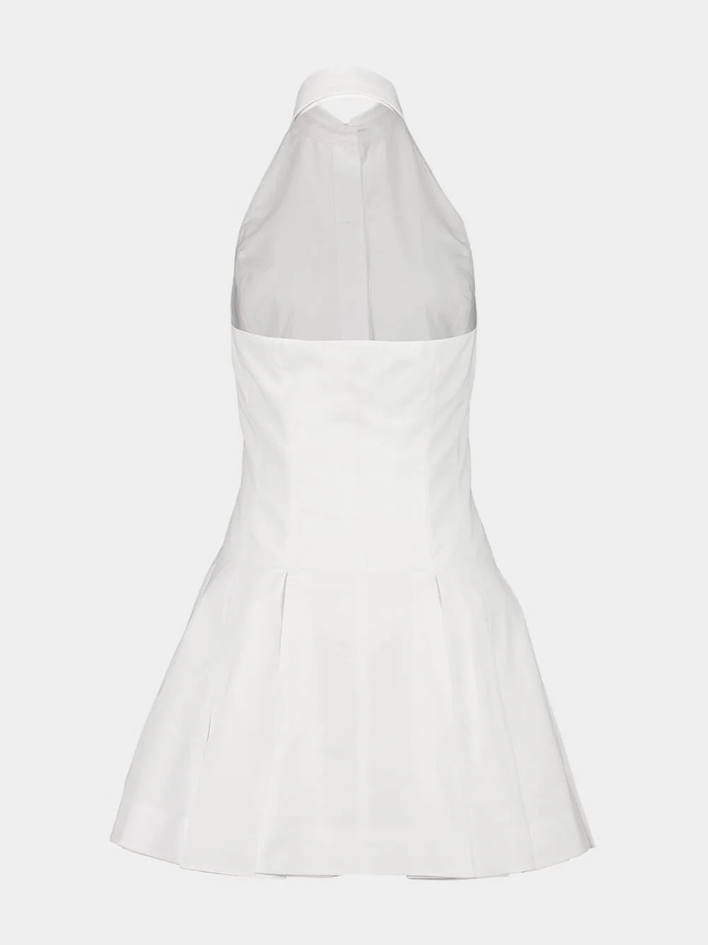 White Backless Poplin Mini Dress - Image 4