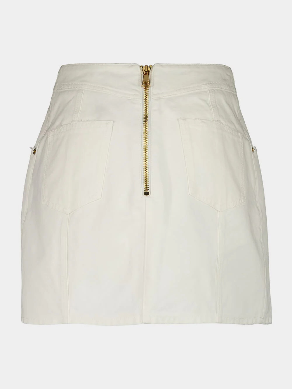 White Cotton Canvas Mini Skirt - Image 3