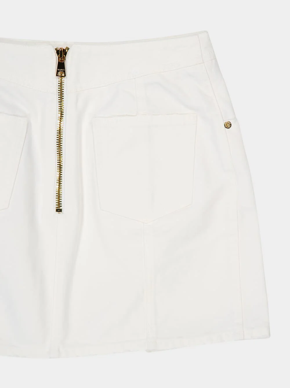 White Cotton Canvas Mini Skirt - Image 6