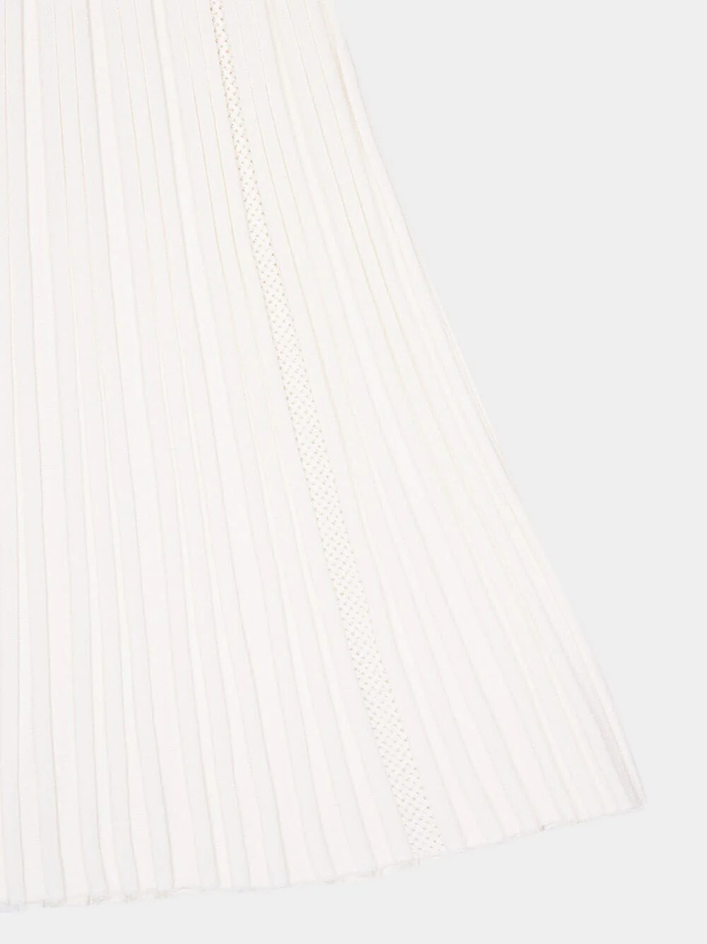White Maxi Pleated Flechage Knit Skirt - Image 4