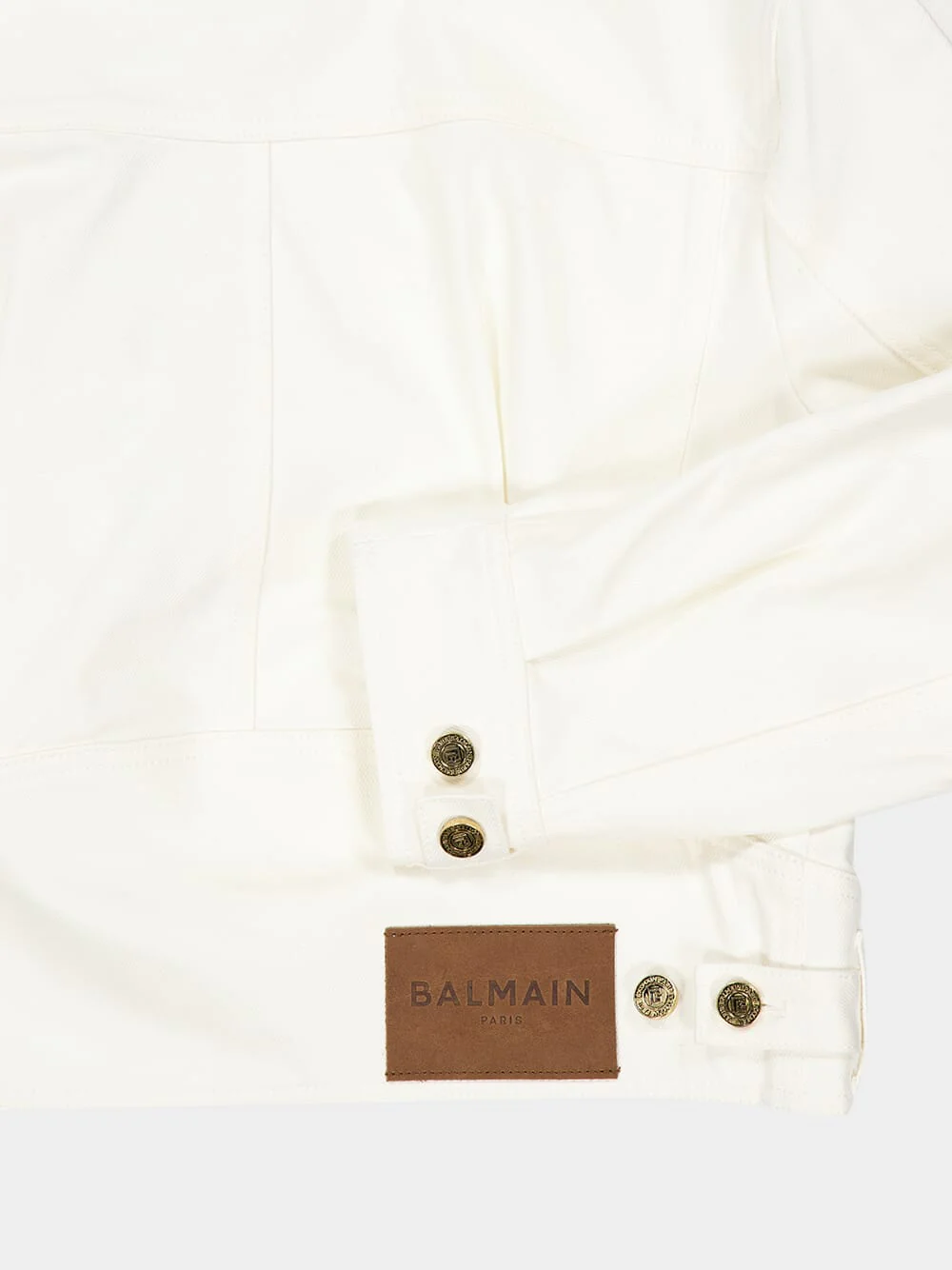 White Round Collar Denim Jacket - Image 4