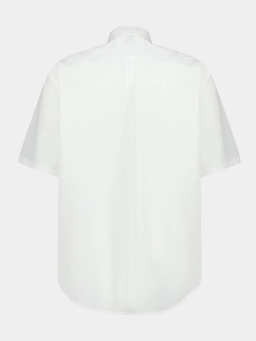 White Short-Sleeve Cotton Poplin Shirt - Image 2