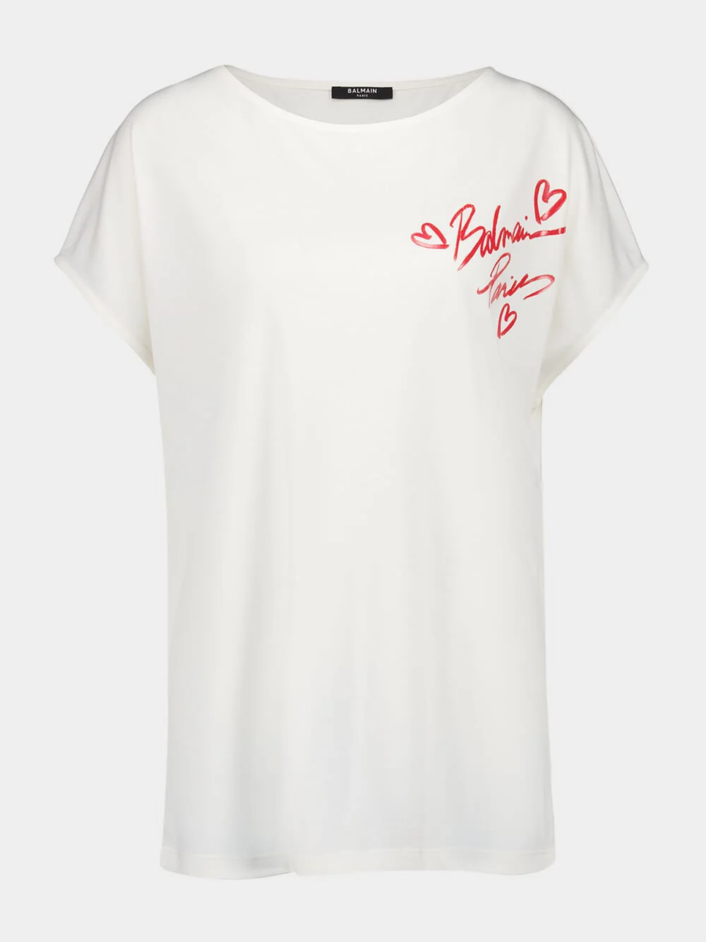White Short-Sleeved Lipstick Print T-Shirt