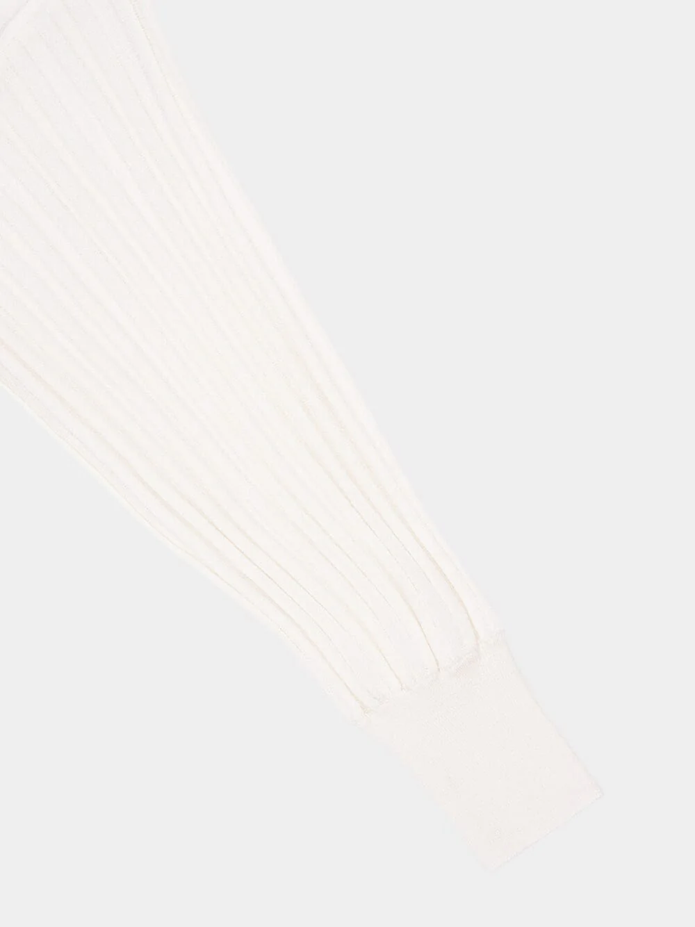White Tube-Knit Jumper with Batwing Sleeves - Image 6