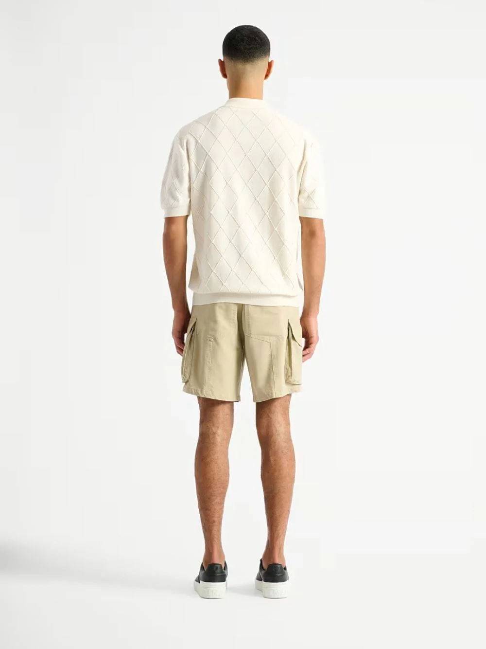 White Vintage Knit Polo Shirt - Image 4
