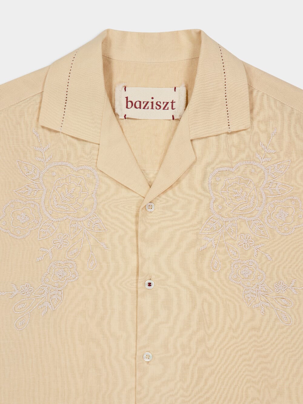 Beige Cade Cotton Hemp Shirt - Image 3