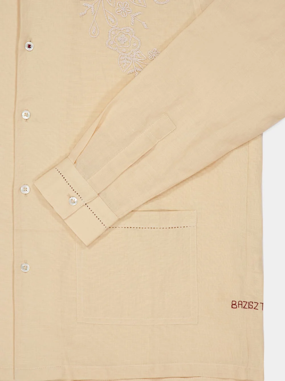 Beige Cade Cotton Hemp Shirt - Image 4