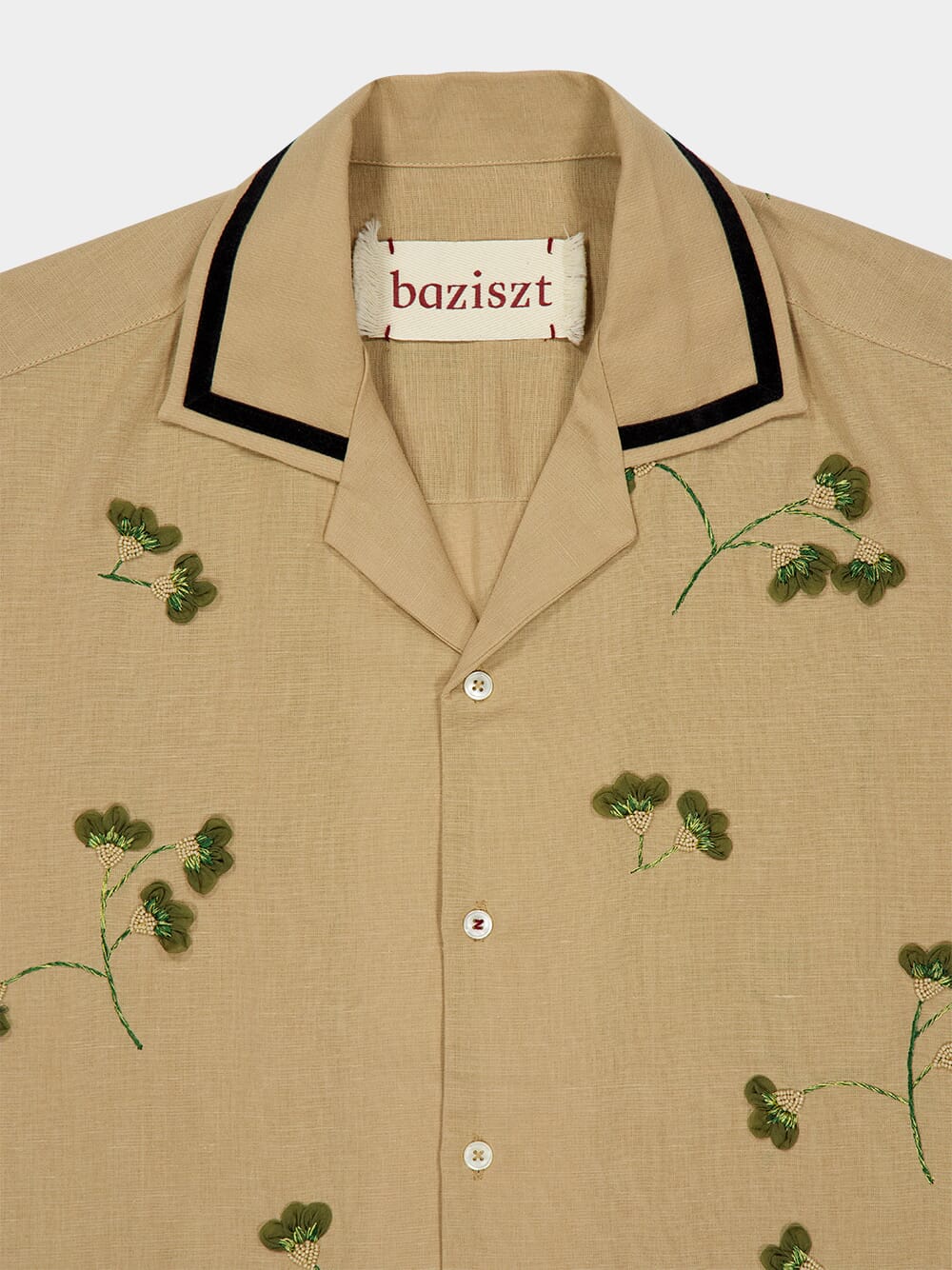 Beige Cotton Hemp Rust Shirt - Image 3
