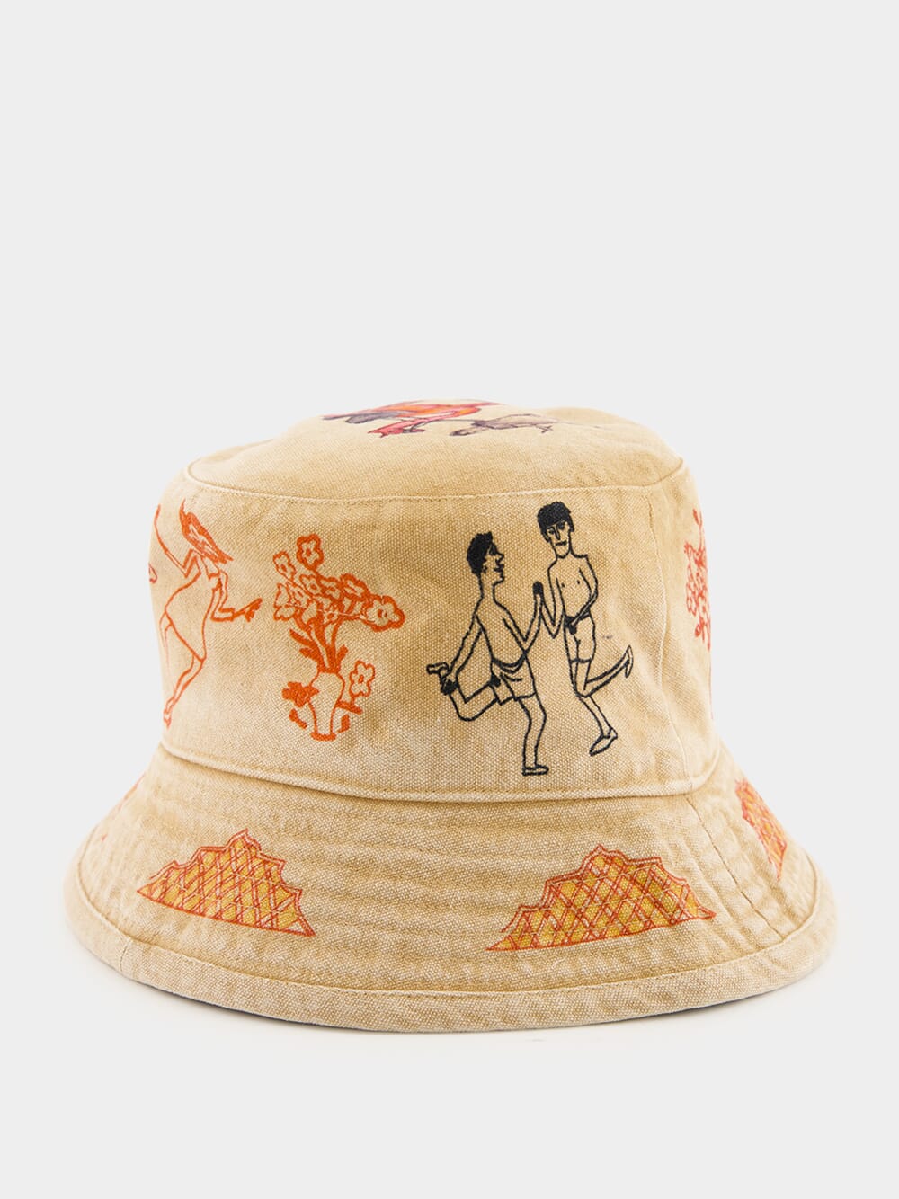 Beige Lavie Printed Bucket Hat - Image 2