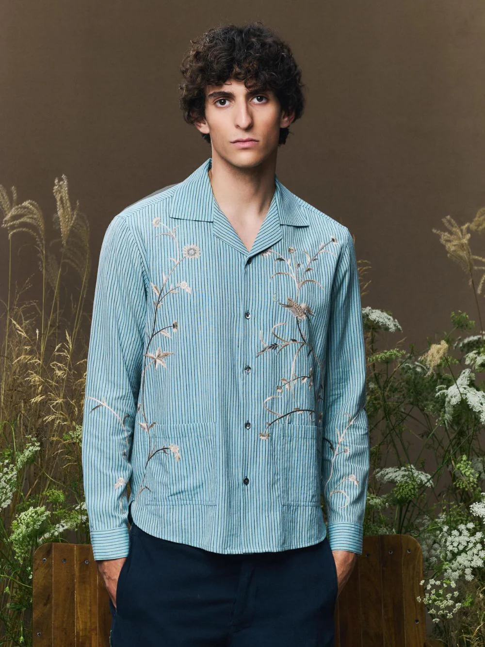 Blue Striped Cotton Saba Shirt