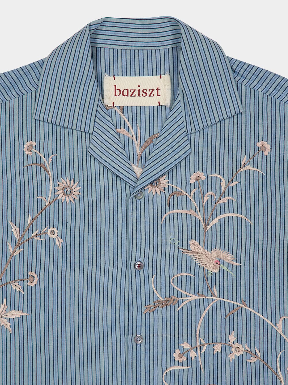 Blue Striped Cotton Saba Shirt - Image 4