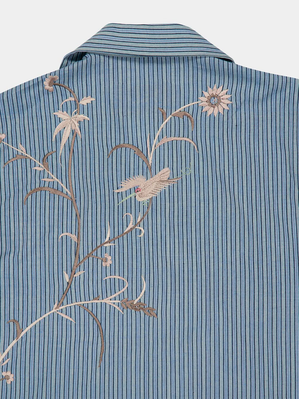 Blue Striped Cotton Saba Shirt - Image 6