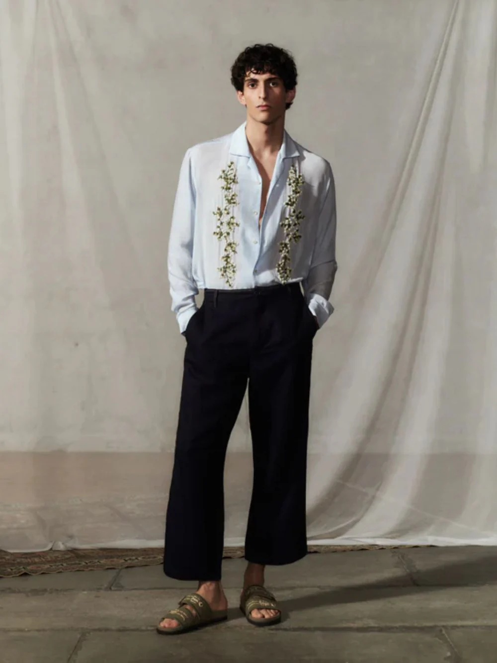 Blue Tinees Embroidered Shirt