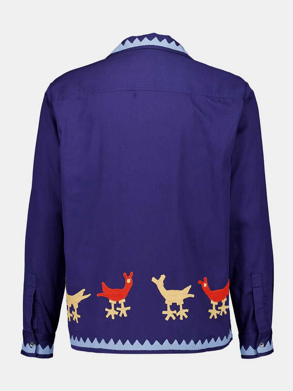 Blue Mélange Long-Sleeve Embroidered Shirt - Image 3