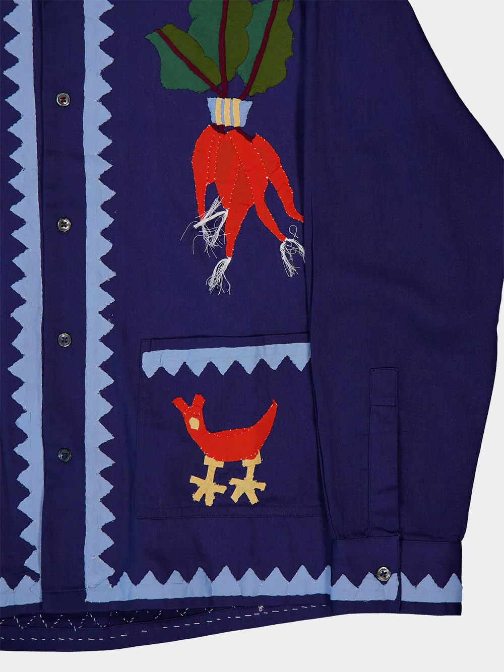 Blue Mélange Long-Sleeve Embroidered Shirt - Image 5