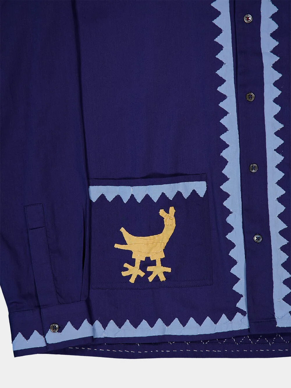 Blue Mélange Long-Sleeve Embroidered Shirt - Image 6