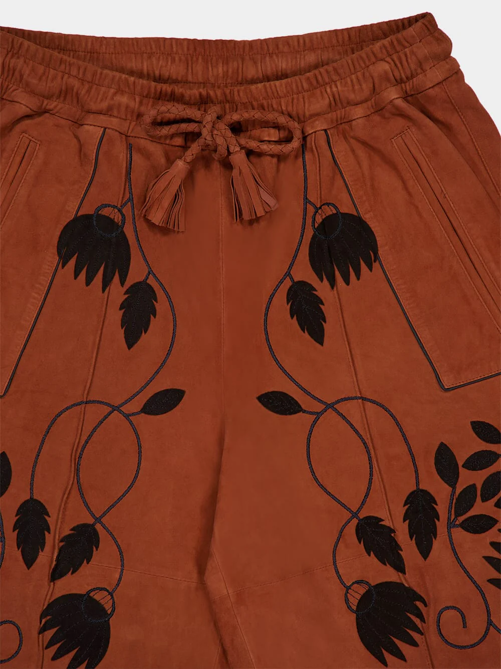 Brown Herblore Embroidered Trousers - Image 3