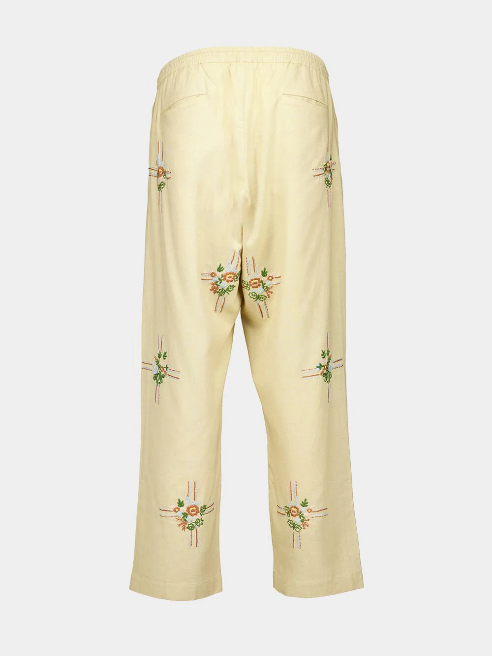 Cream Embroidered Cabin Trousers - Image 2