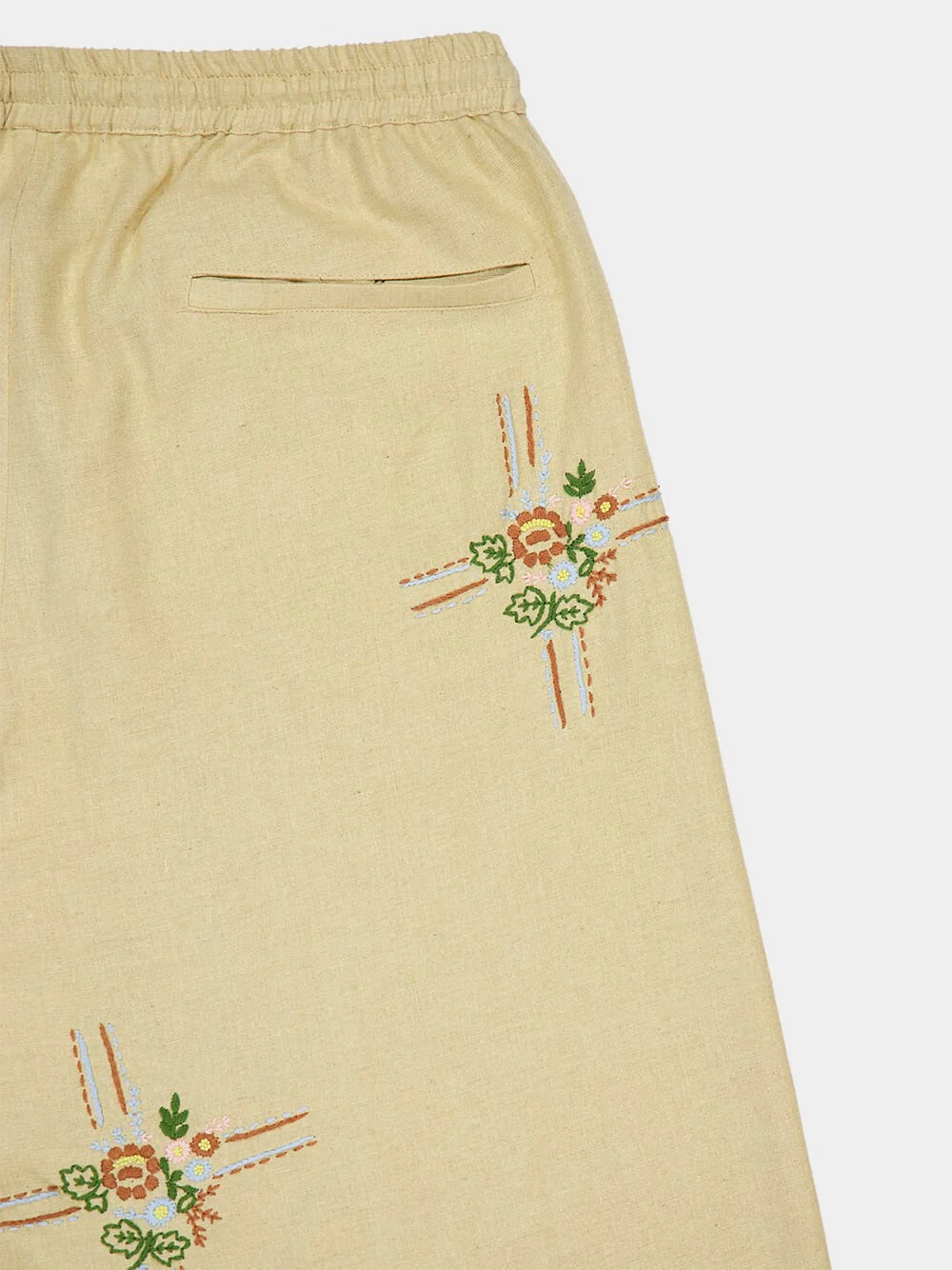 Cream Embroidered Cabin Trousers - Image 4