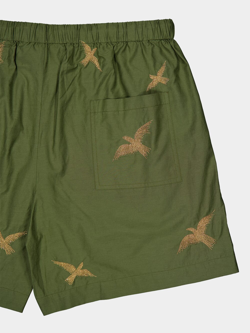 Embroidered Birds Columbus Shorts - Image 4