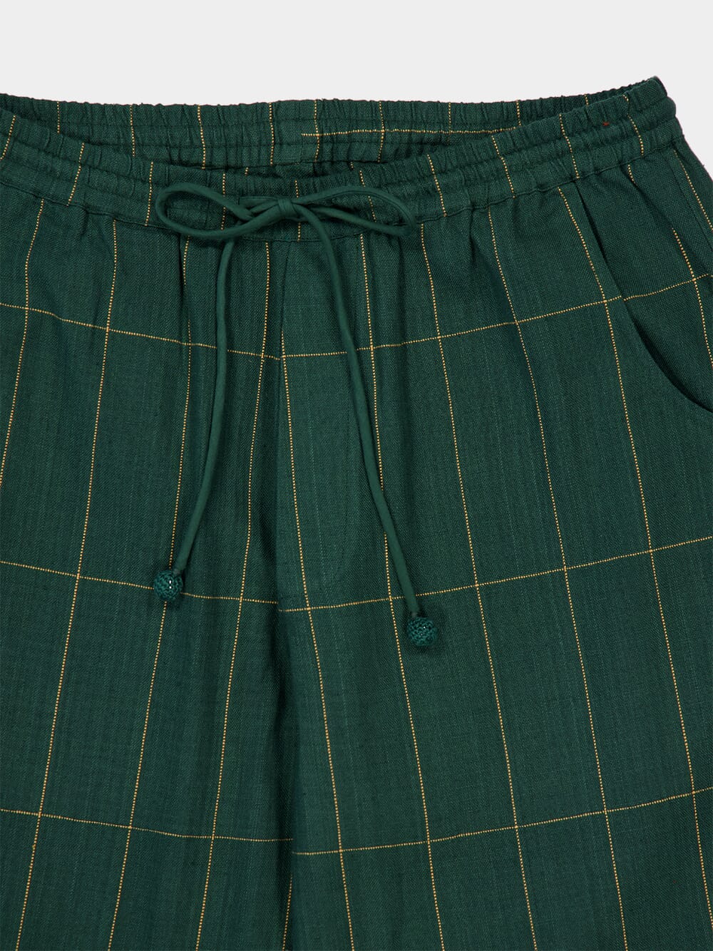 Emerald Green Anthem Hand-Woven Cotton Pants - Image 3