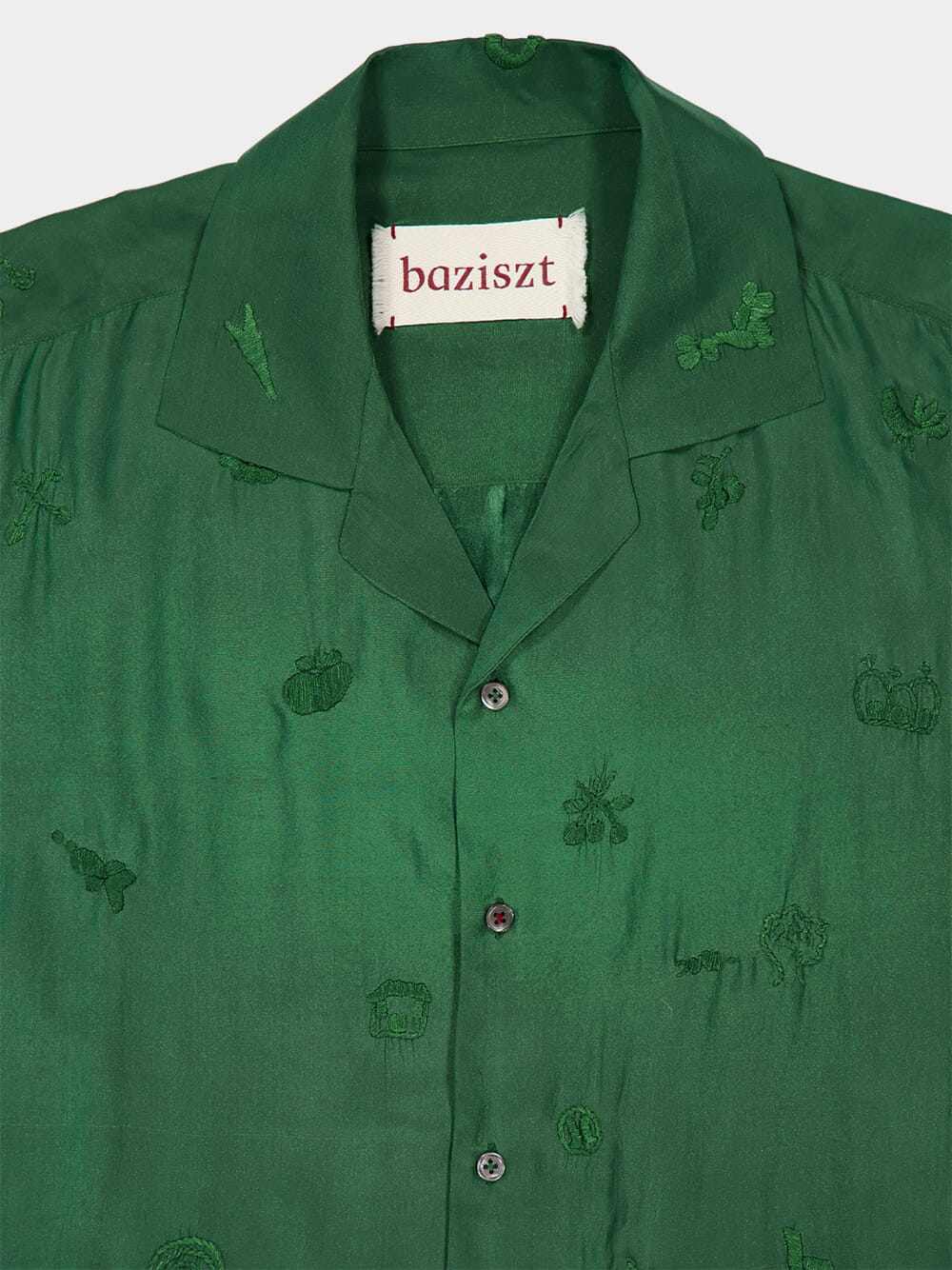 Green Thrive Short-Sleeve Silk Shirt - Image 3