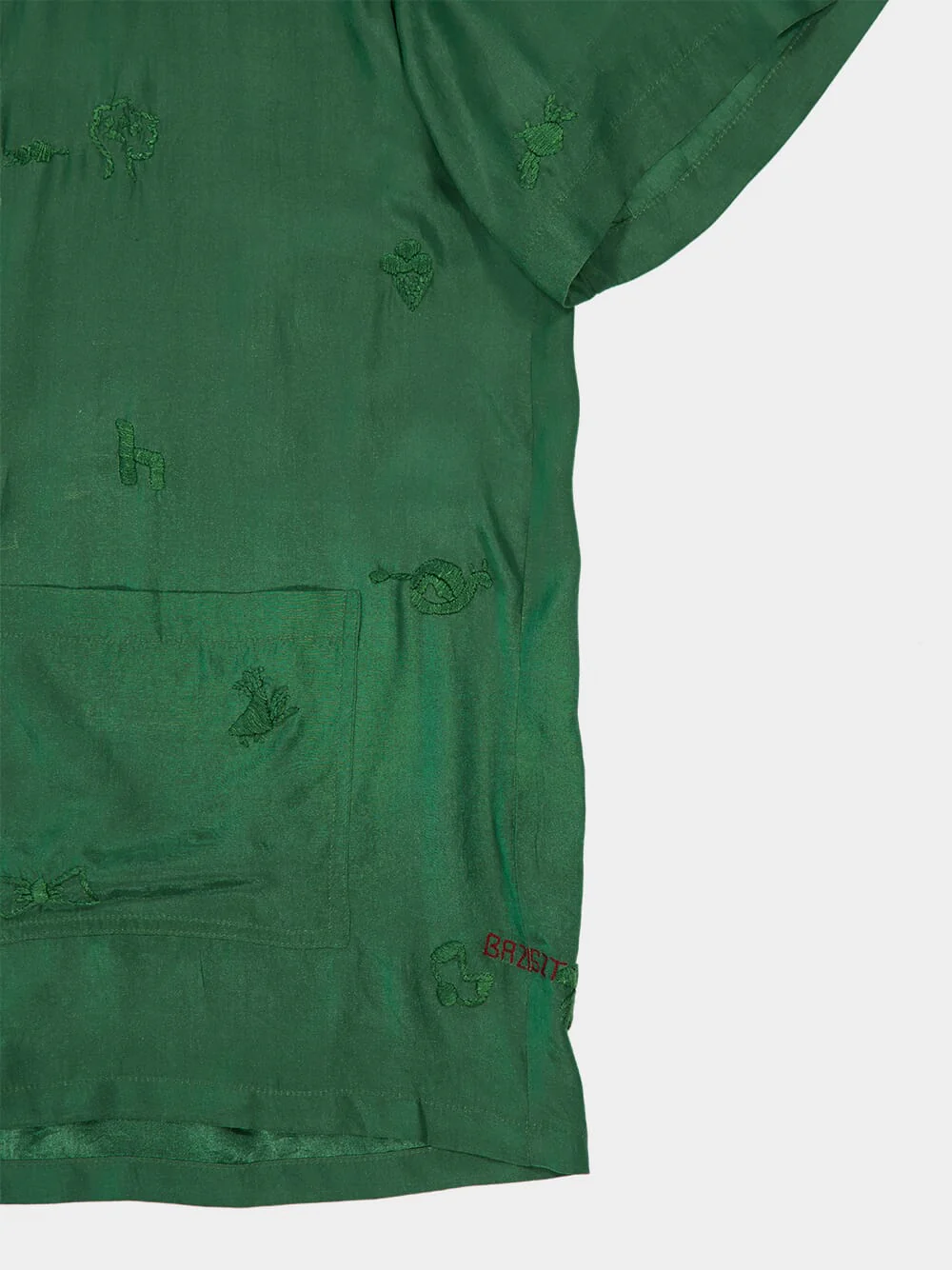 Green Thrive Short-Sleeve Silk Shirt - Image 4