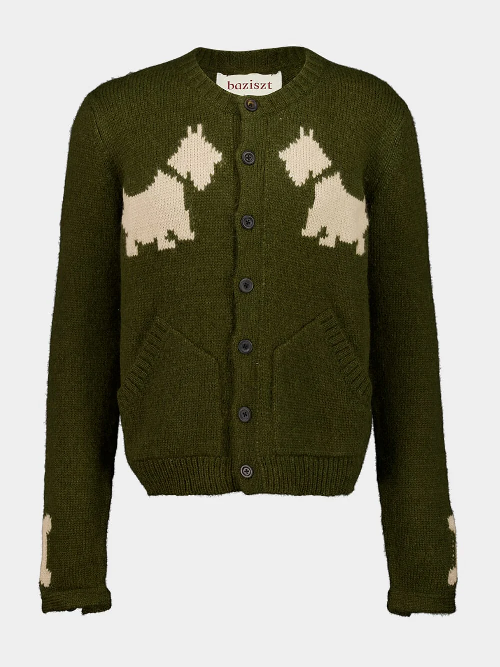 Khaki Green Bobby Wool Cardigan
