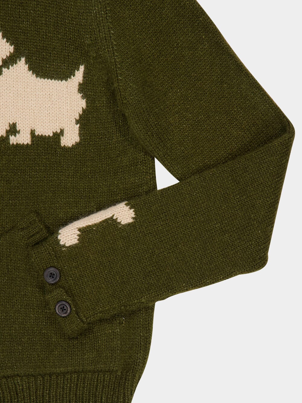 Khaki Green Bobby Wool Cardigan - Image 6