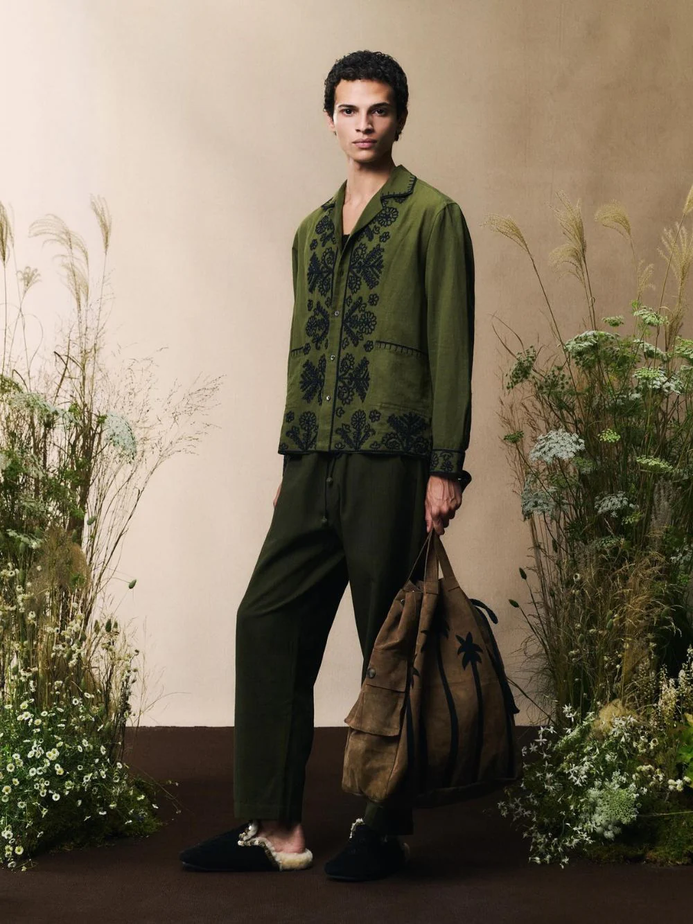 Khaki Green Fougère Cotton Shirt