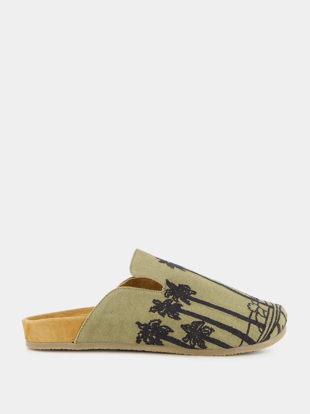 Khaki Green Palmor Suede Mules