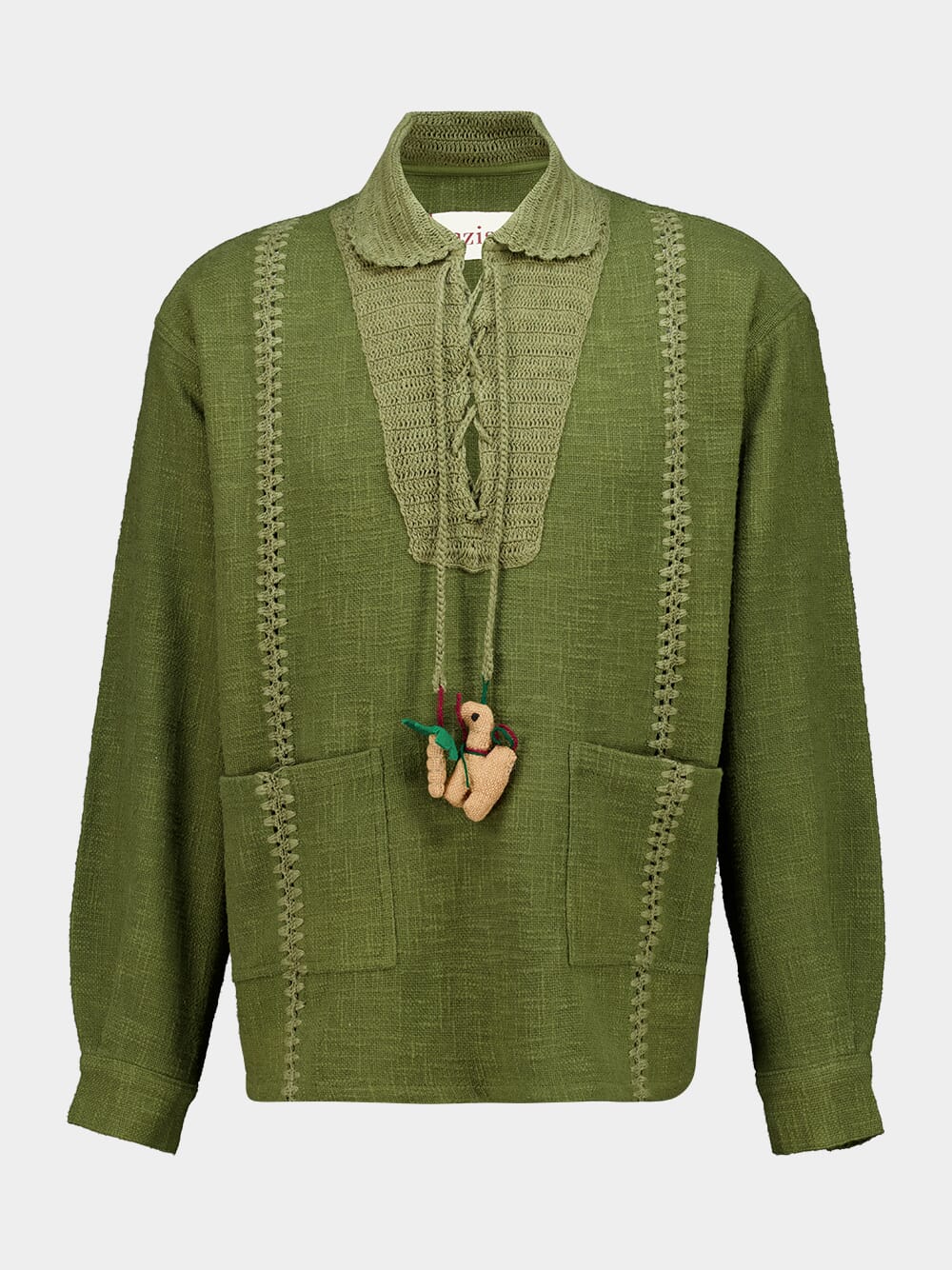 Khaki Green Safia Cotton Sweater - Image 2