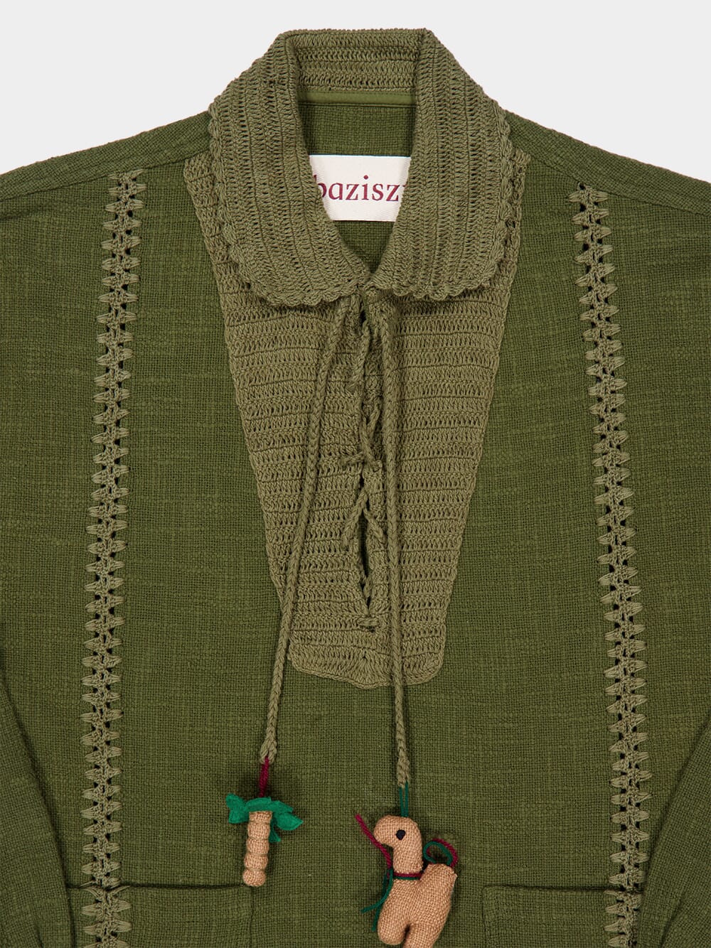 Khaki Green Safia Cotton Sweater - Image 4