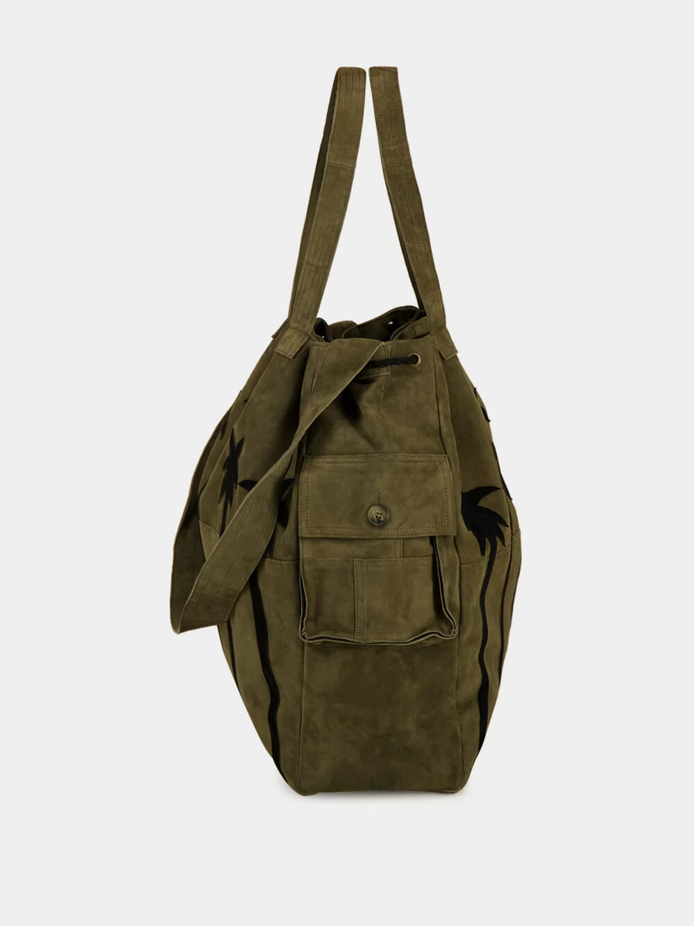 Khaki Green Suede Palmor Bag - Image 3