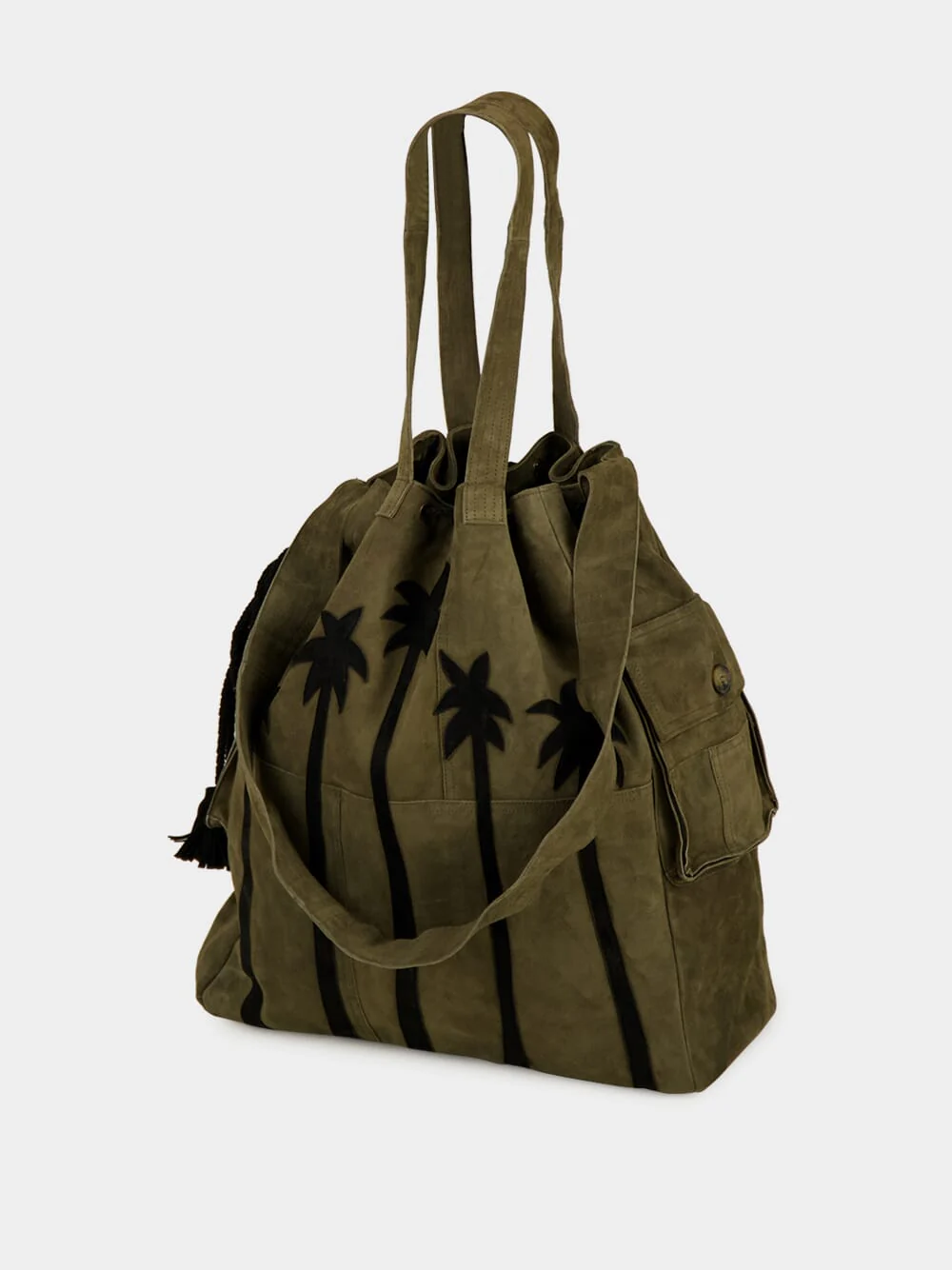 Khaki Green Suede Palmor Bag - Image 4