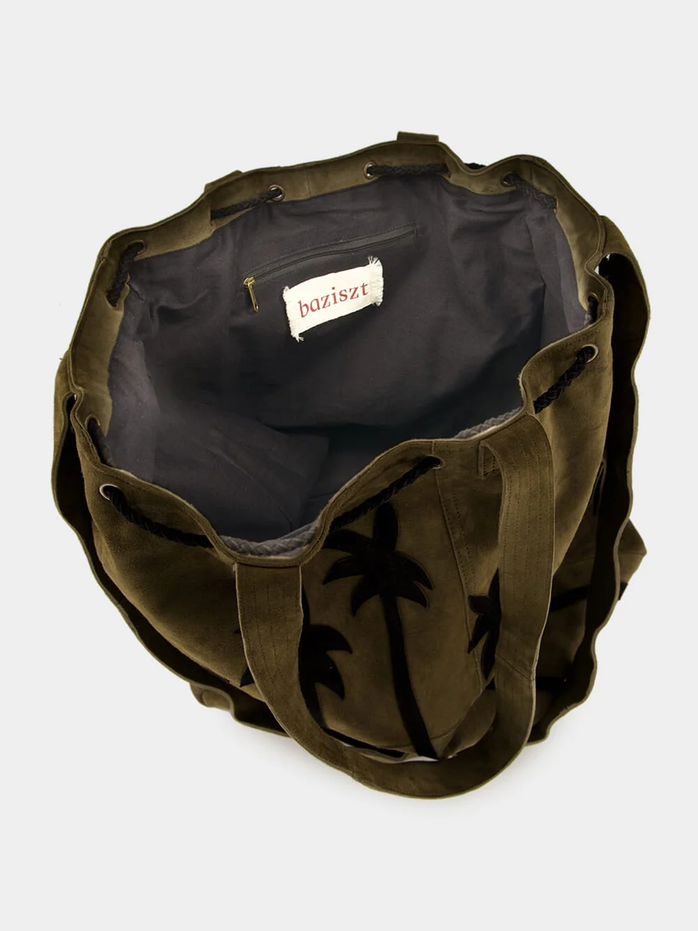 Khaki Green Suede Palmor Bag - Image 5