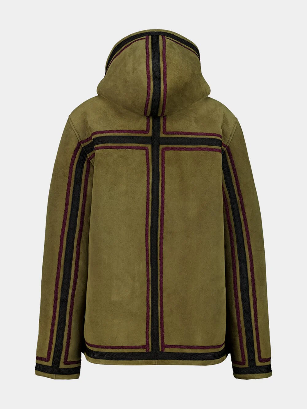 Khaki Shearling Herans Hooded Jacket - Image 3