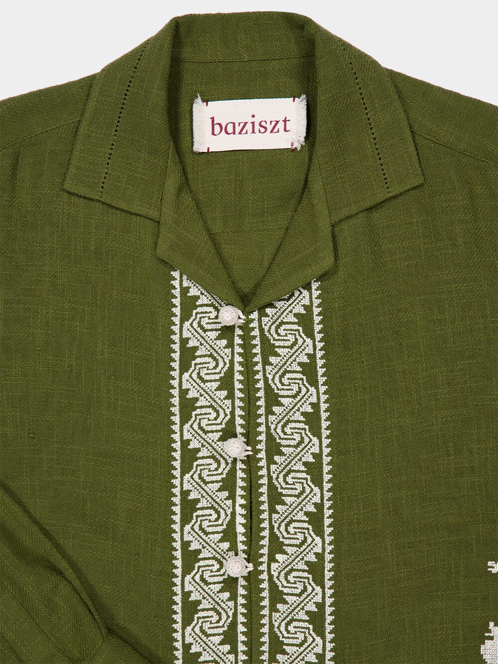 Khaki Tulum Embroidered Shirt - Image 3