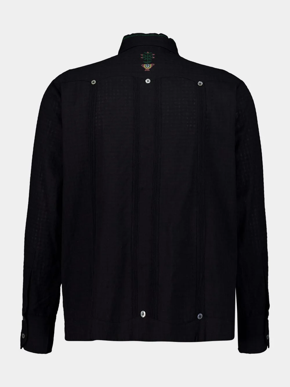 Navy Blue Byrsa Embroidered Shirt - Image 3