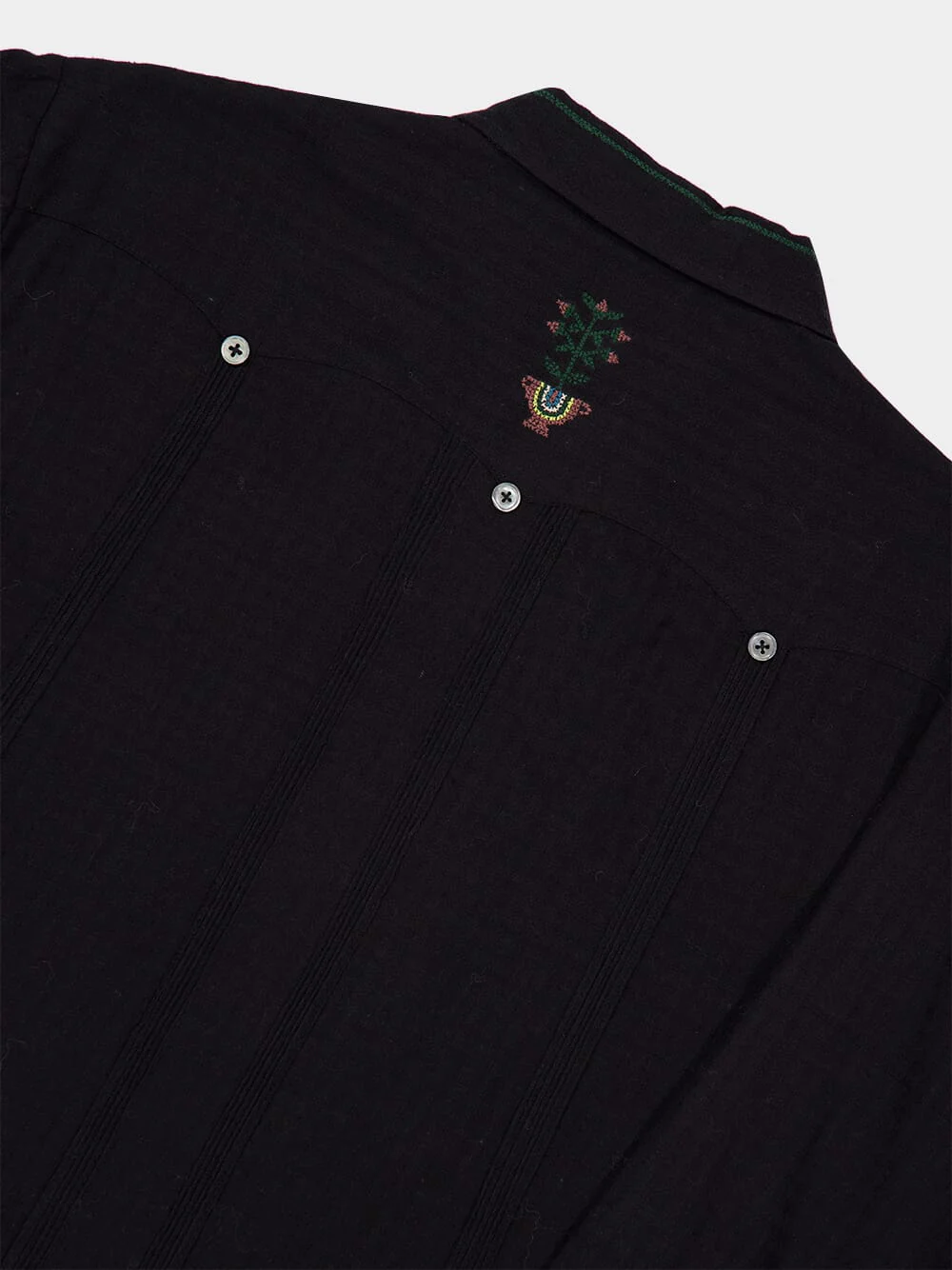 Navy Blue Byrsa Embroidered Shirt - Image 7